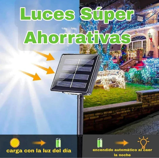 Luces Navideñas con Panel Solar