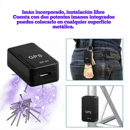 Mini rastreador GPS magnético - Batería recargable
